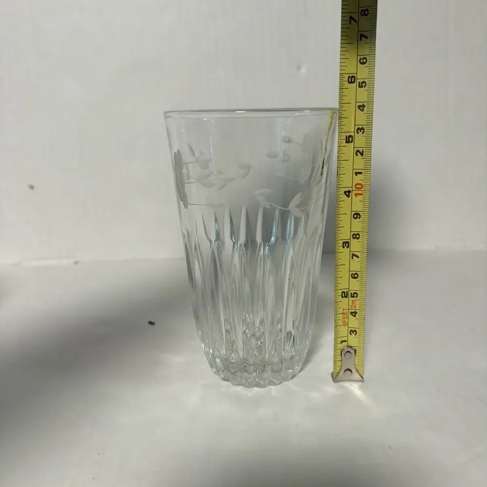 Vintage Princess House Heritage 12 oz Etched Floral Design, 1 tumbler